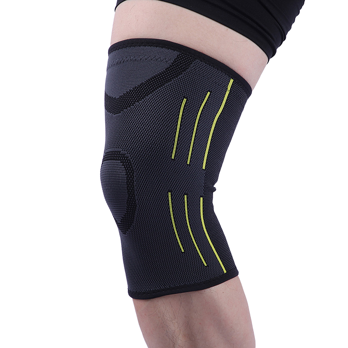 Ginocchiere a compressione elastica con supporto per articolazione del ginocchio in nylon