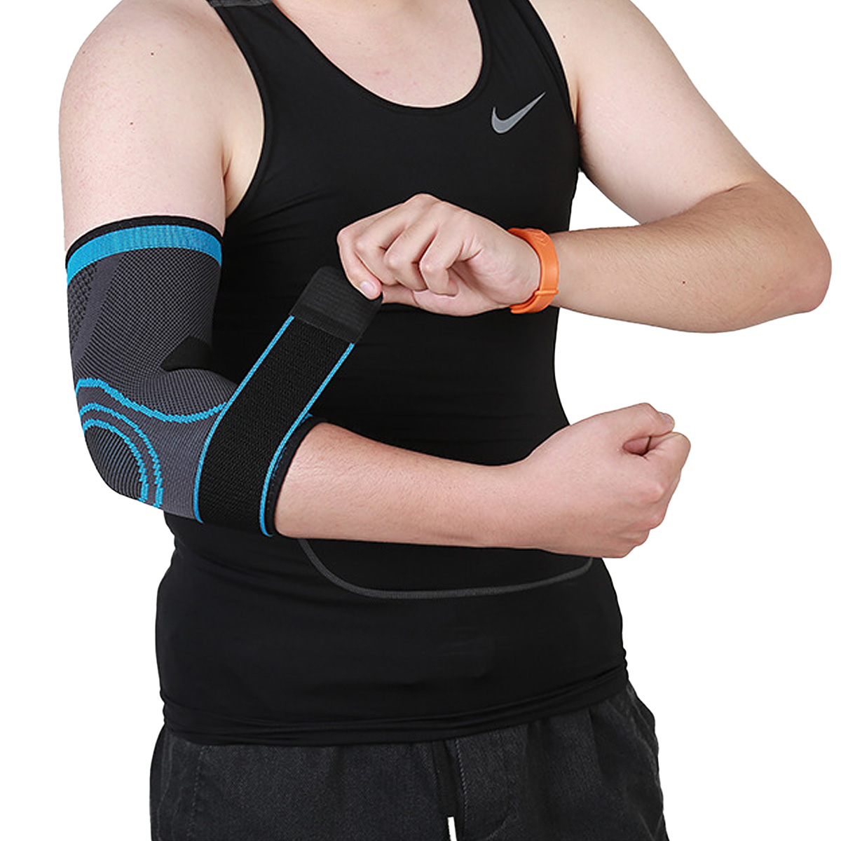 Nylon Knitted Elbow Brace Sleeve With Strap Featured Image