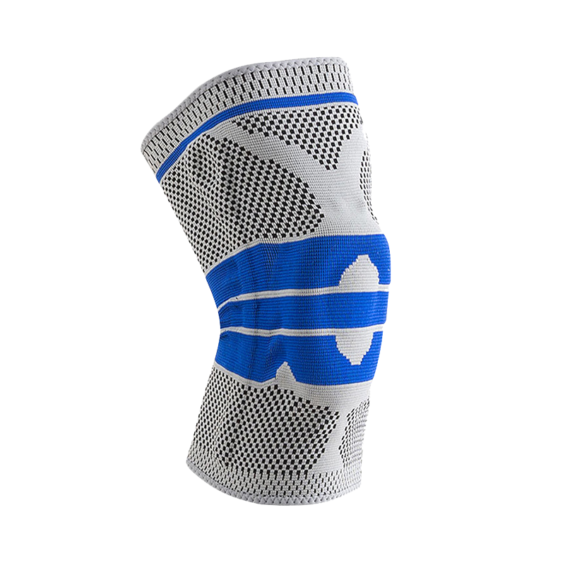 Pleten najlonski kompresijski rokav za podporo kolena s silikonom
