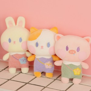 Pabrik Penjualan Langsung Soft Toy Farm Animals Babi Kucing Kelinci Plush Dolls Kanggo Bocah-bocah wadon