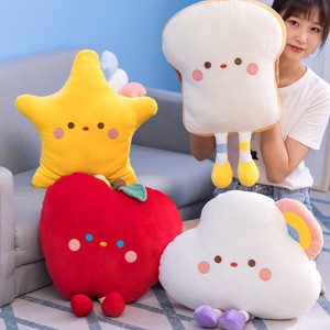 RESA ກວດສອບໂຮງງານ Custom Stuffed Animals Cloud Bread Star Apple Soft Plush Christmas Doll