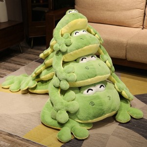 Borong Rekaan Baru Big Giant Plush Soft Stuffed Frog Untuk Ruang Tamu