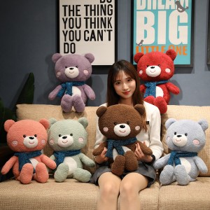 Ketibaan Baru Rekaan Berwarna-warni Borong Borong Teddy Bear Dengan Tudung Bantal Mainan Mewah Untuk Kanak-kanak