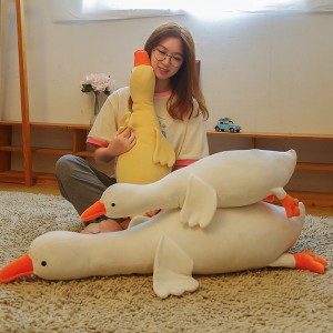ຂາຍສົ່ງ Ins Giant Stuffed Goose Pillow ຍາວ Huggable ນອນຢູ່ໃນຕຽງແລະການຕົກແຕ່ງ