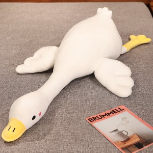 ໂຮງງານຂາຍສົ່ງຂະຫນາດທີ່ແຕກຕ່າງກັນ Giant Goose Plush Stuffed Pillow ຕຽງສໍາລັບເດັກນ້ອຍ