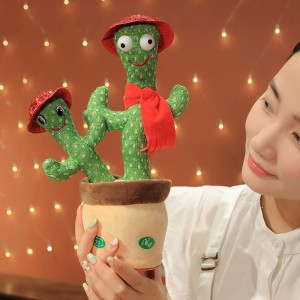 New Arrival 120 Songs Cute Stuffed Dancing And Singing Cactus Recording And Repeat Cactus For Kids