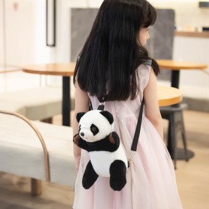 Prilagojena srčkana torba za nahrbtnik Push Panda, mehka igrača, nastavljive šolske torbe za darila za otroke