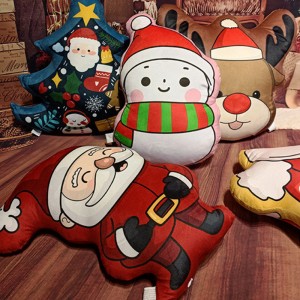 CE ASTM Christmas Ornaments Kho kom zoo nkauj Christmas Plush Pillows Rau Tsev Party Thiab Rooj