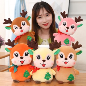 China Factory Christmas Doll Elk Stuffed Animal Reindeer Soft Bantal Mainan Untuk Hadiah dan Hiasan Xmas