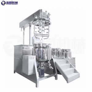 Hydraulic lifting vacuum emulsifier mixing machine with internal and external circulation homogenizer