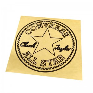 Custom Silk Printing Gold Silver Foil Transfer Panas Label Logo