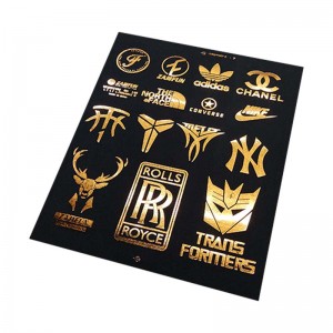 Custom nga Silk Printing Gold Silver Foil Heat Transfer Logo Labels