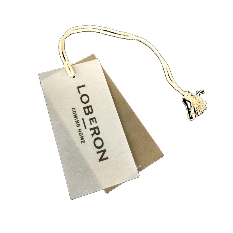 Custom Design Printing Name Logo Paper Clothing Hang Tags With String