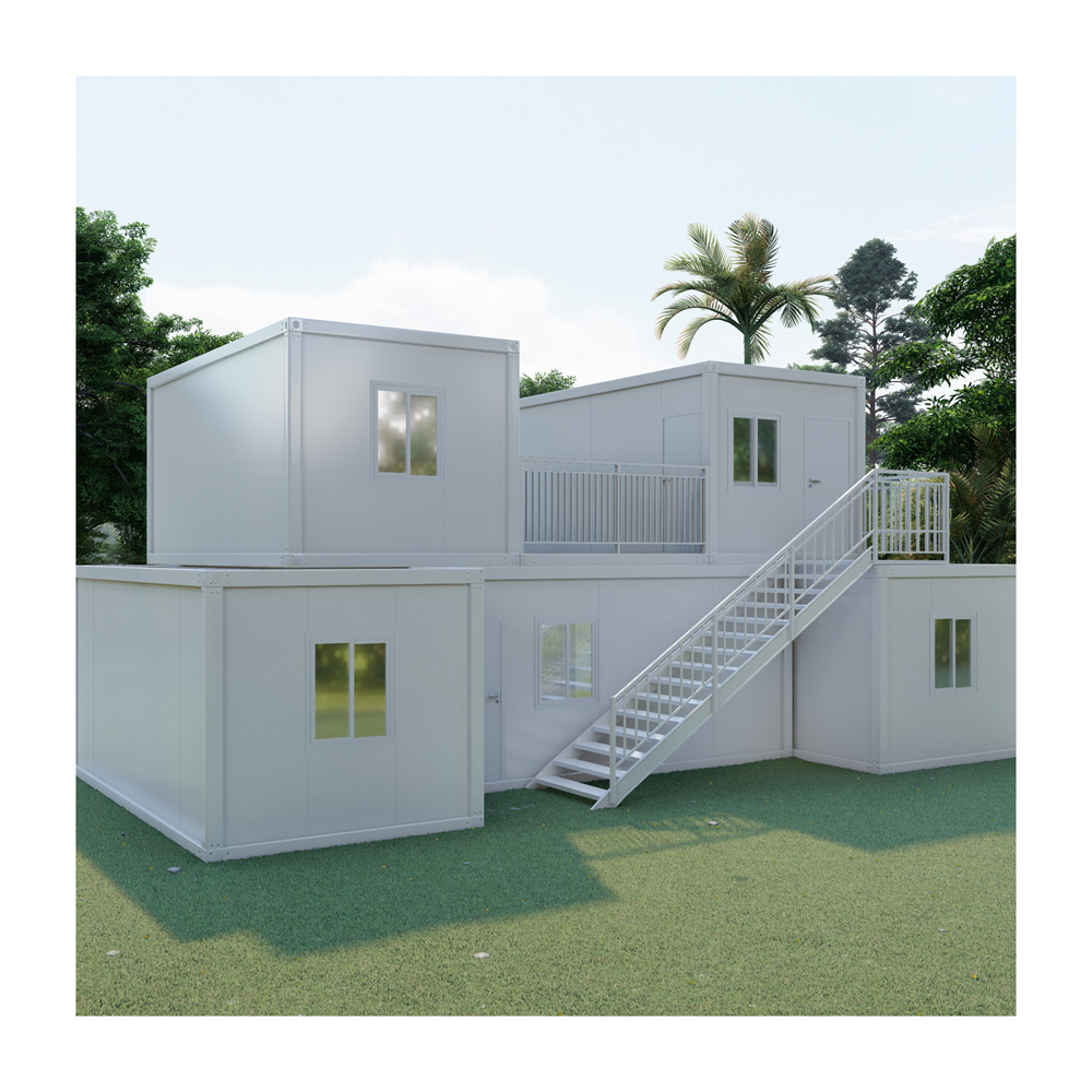 Engros sælger fabrik dobbeltlags præfabrikeret container modulært hus til udendørs