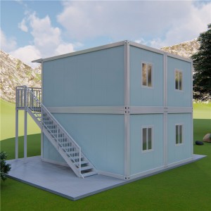 Lipale tse 2 tsa ho tsamaisa thepa e atolositsoeng ea Container Frame House Prefabricated Prefab Modern Home Luxury Villa