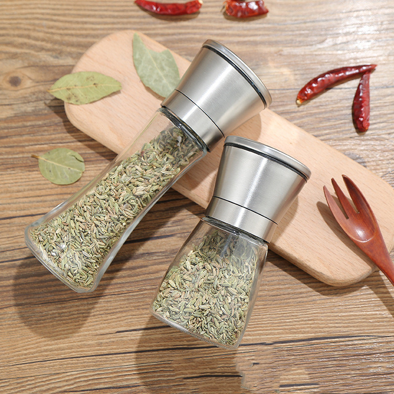 Food grade 304 stainless steel bottle with lid Spice bottle Pepper Crusher Amazon supplier wholesaler Featured Image