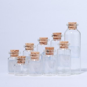 wholesale Piccole bottiglie di vetru Amazon cù sughero Mini barattoli da 3,4 oz cù coperchi per i favori di partiti Matrimoniu Drifting Bottiglia di desideriu