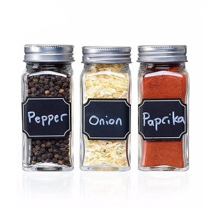 Sale Empty Square Kitchen 3.4oz 4oz 80ml 100ml 120ml Glass Storage Container Seasoning Bottles Pepper Glass Spice Jar with Shaker Metal Lids