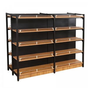 قفسه تجاری قفسه سوپرمارکت ترکیبی فولاد و چوب