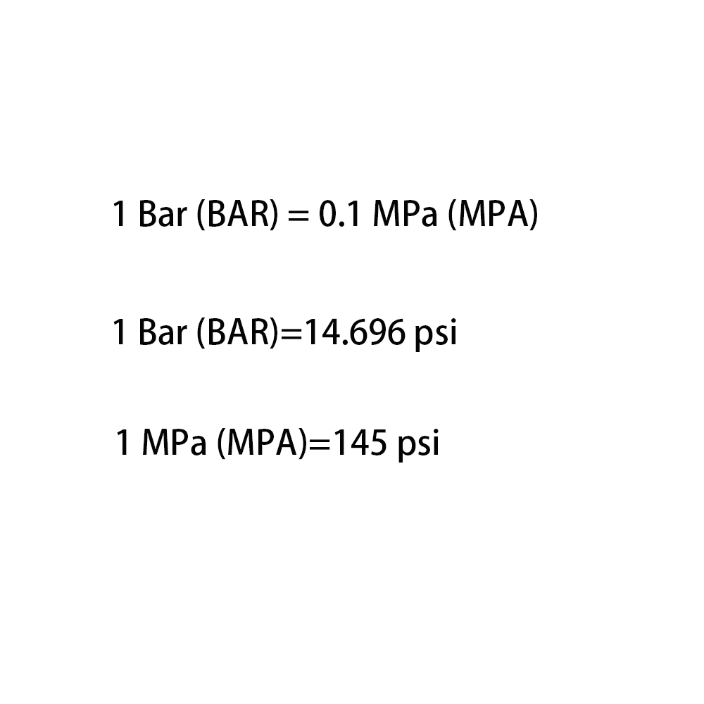 バルブ圧力 PSI、BAR、MPA を変換するにはどうすればよいですか?