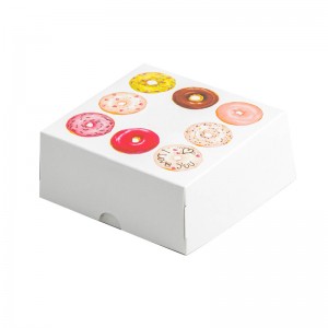 दो डोनट पैकेजिंग पेपर बॉक्स बेक्ड ब्रेड वेस्टर्न पेस्ट्री बॉक्स सिंगल 2 सेल 1 सेल डिस्पोजेबल पैकेजिंग बॉक्स