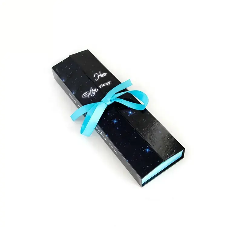 Caja de embalaje de peluca de pelo con paquete de diseño personalizado de alta calidad con cinta