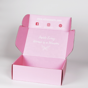 OEM الوردي الفاتح المموج حزمة مطبوعة مخصصة الارسال الشحن النظارات الشمسية صناديق البريد الملونة الارسال