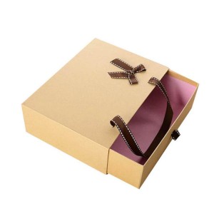 I-customize ang pagpi-print ng mga logo ng drawer box na karton sliding gift packaging paper box na may hawakan