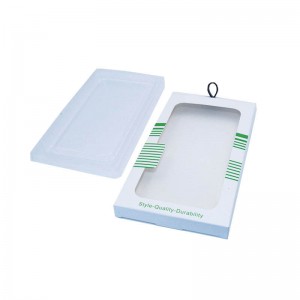 Пакувальна коробка для мобільних чохлів за низькою ціною з прозорим ПВХ вікном/пакувальна паперова коробка для мобільних аксесуарівПопулярна