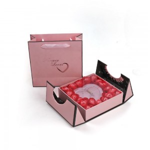 Bungkusan Kalung Kertas Pink Perhiasan Adat Perhiasan Poé Valentine Kotak Hadiah Sareng Paket Tas