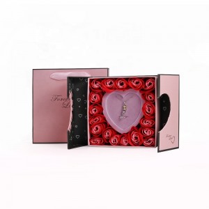 Rosa papir halskjede smykker emballasje tilpassede smykker Valentinsdag gaveeske og veske pakke