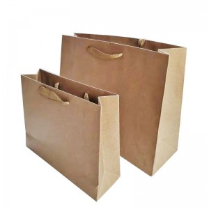KED Kraft Paper Bag ብጁ አርማ ያለው ምግብ ከእጅ መያዣ ጋር የተወሰደ የወረቀት ቦርሳ