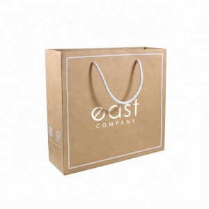 Vlastní vytištěné vaše logo obal Mramorová bílá dárková nákupní papírová taška s uchy