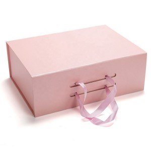 Neue kundenspezifische Papierfaltbare zusammenklappbare Haarverlängerungs-Perückenverpackungs-Geschenkbox mit Griff