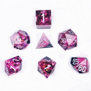 China Wholesale Resin Polyhedral Dice Quotes –  Black powder sharp corner dice set – Tianqi