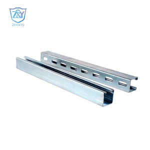 Standard C-Sektioun Stahl fir Unistrut ass waarmverzinkt, plastesch gesprëtzt an elektrogalvaniséiert.