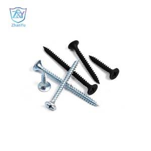 Phosphating black double thread fine thread dry wall screw C1022A annealed wire is stable ug garantisado ang kalidad sa proseso sa quenching.