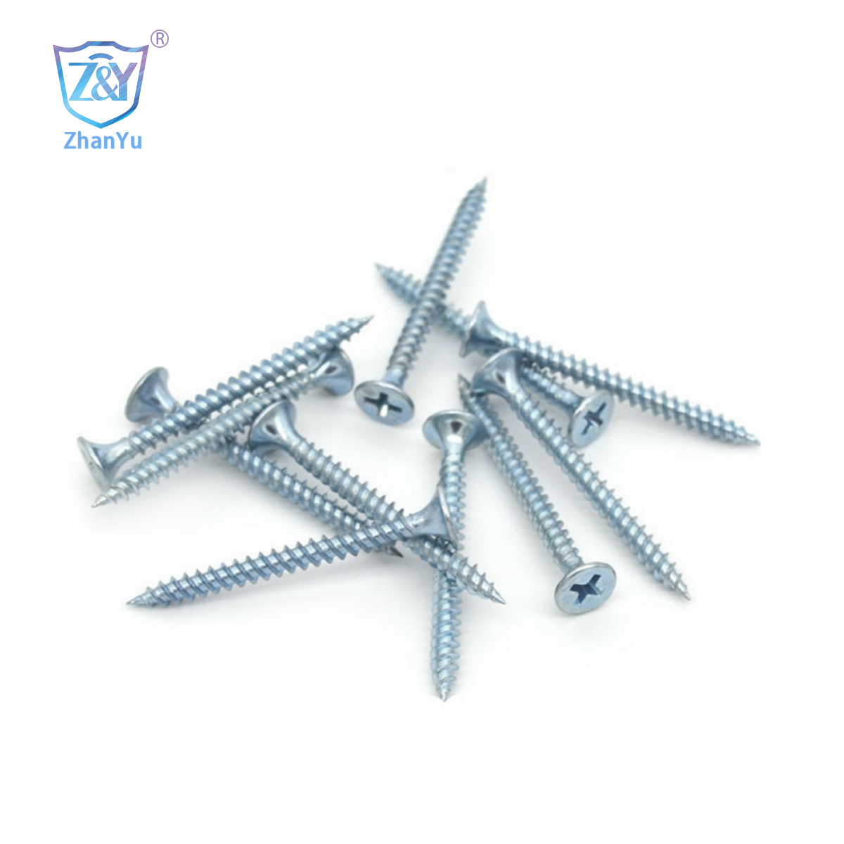 C1022A زنڪ drywall screws آهن اعليٰ معيار جي گرمي جو علاج ٿيل/سفيد زنڪ/رنگ زنڪ/ٽريويلنٽ زنڪ خصوصي تصوير