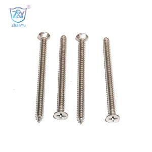 Sekrup self-tapping nikel-plated sirah datar self-tapping Cross countersunk head screw CSK head self-tapping