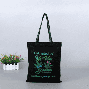 Custom Printed Eco-friendly Black Plain Cotton Canvas Grocery Shopping Tote Bag