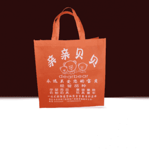Custom logo printed reusable orange non woven tote shopping bag