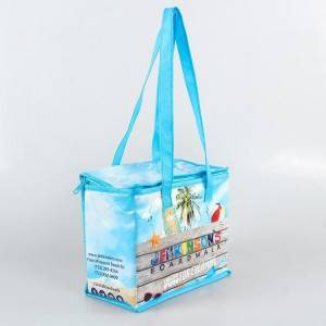 Zipper custom logo refrigerated bag fresh keeping bag non woven aluminum film insulation cooler bag
