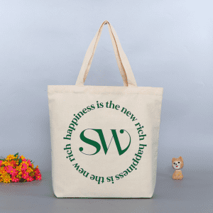 Printing Shopping Cotton Shoulder Zipper Messenger Organic Canvas Tote Bag