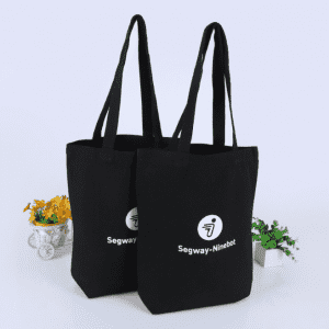 Customized high quality printed logo black Cotton Canvas Bags With Logo