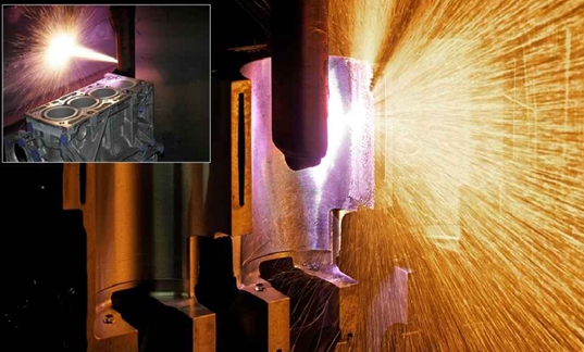 Tehnologia de pulverizare termică — bloc cilindric din aluminiu și căptușeală cilindră din fontă