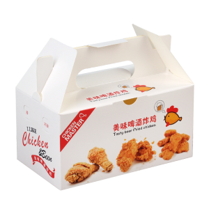 Egyedi élelmiszer minőségű fehér karton, sült sült csirke csomagolódoboz