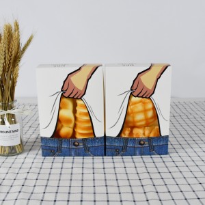 roztomilý kreativní sval chléb hamburger box toast design vlastní papírová krabice