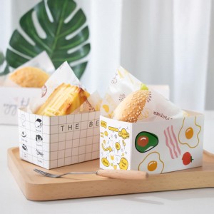 Кутии за хартиени опаковки за тост сандвичи Държач за хартия за хамбургер за еднократна употреба