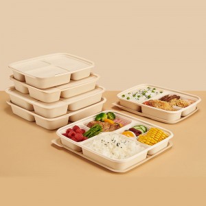 Aci jagong Disposable 5 Kompartemen 1100 1000 Ml Bento Lunch Box