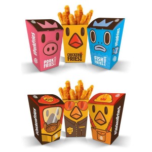 Chips Fast Food Take Away Frieten Voedsel Papieren verpakking